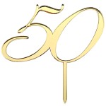 Złoty topper na 50 urodziny - plexi 11 cm