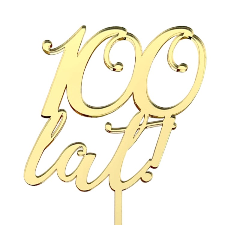 Złota ozdoba na tort urodzinowy 100 lat!