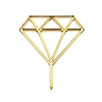 Złoty mały topper w kształcie Diamentu 5 cm