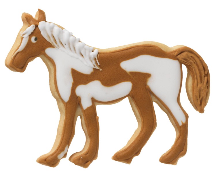 Ciastko wykrojone przy pomocy foremki w kształcie konia