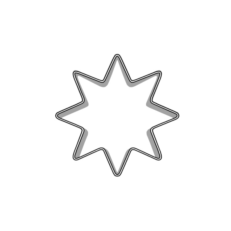 Wykrawacz w kształcie gwiazdki z promieniami do masy marcepanowej