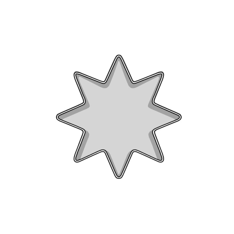 Foremka gwiazdka z ośmioma ramionami do ciastek i dekoracji na tort