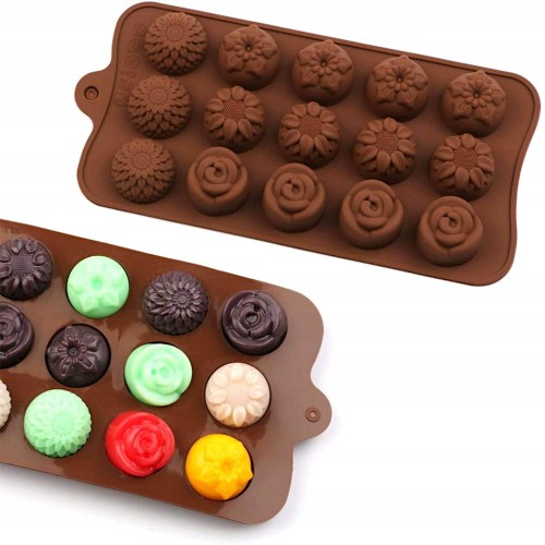 Forma silikonowa w kształcie kwiatów