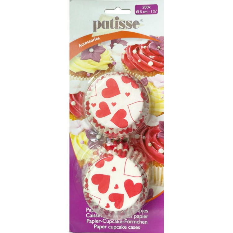 Papilotki na muffinki w serca