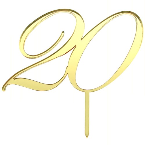 Topper na tort urodzinowy cyfra 20