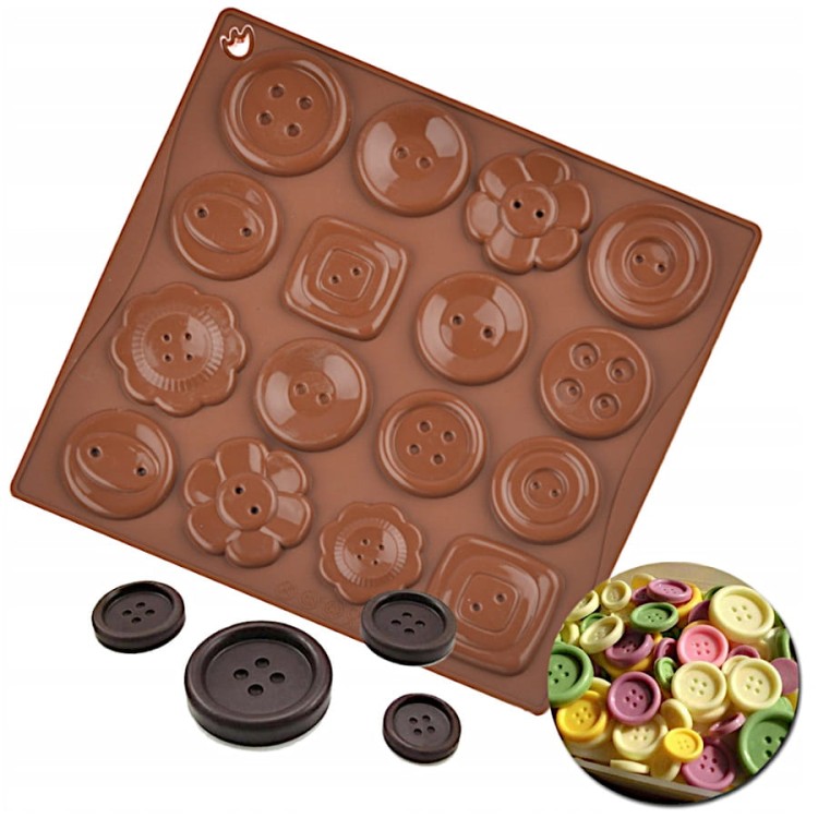 Forma silikonowa guziki