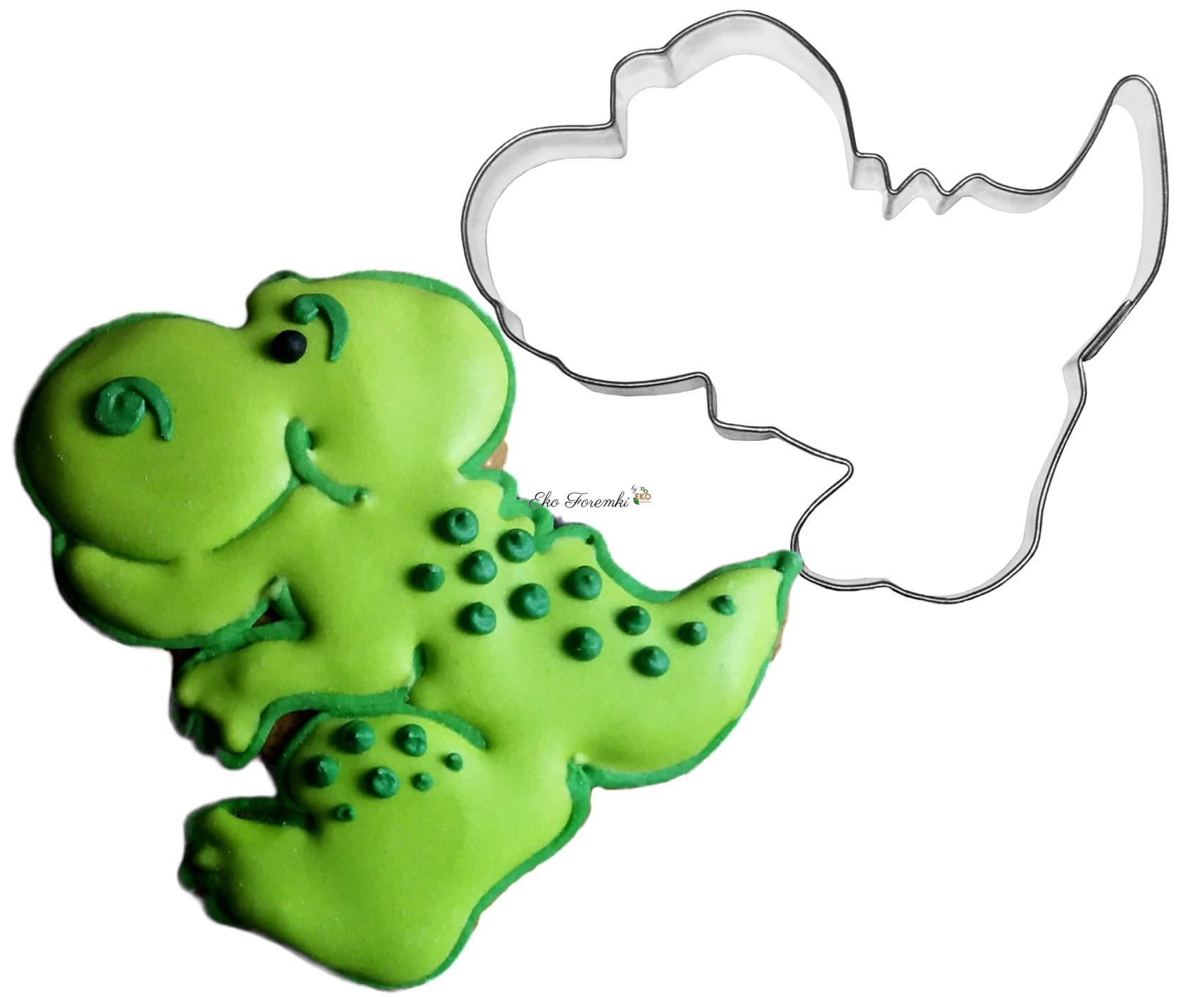 Foremka Dinozaur i udekorowane Ciasteczko