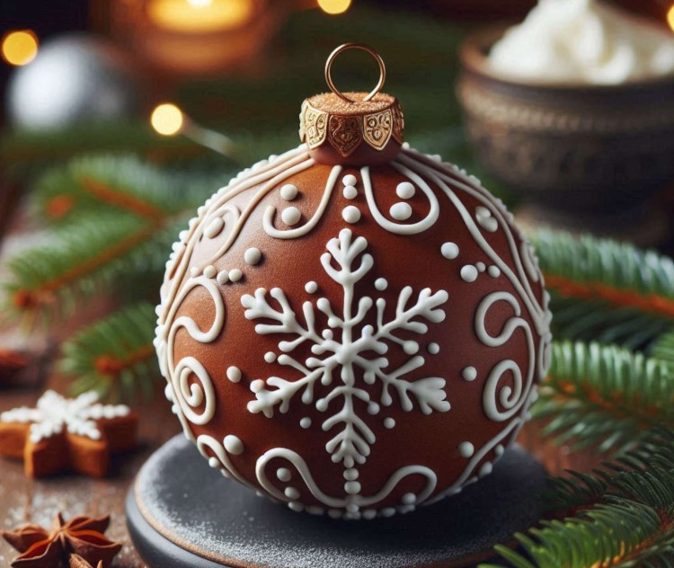 Piernik z Foremki do pieczenia bombek 3D