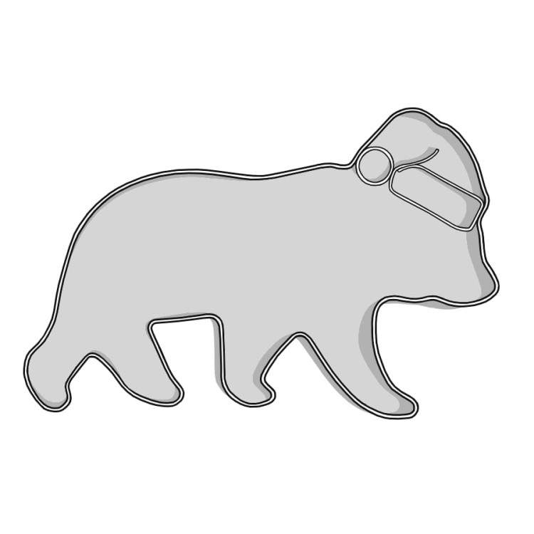 Wykrawacz w kształcie niedźwiadka w czapce do pierniczków świątecznych