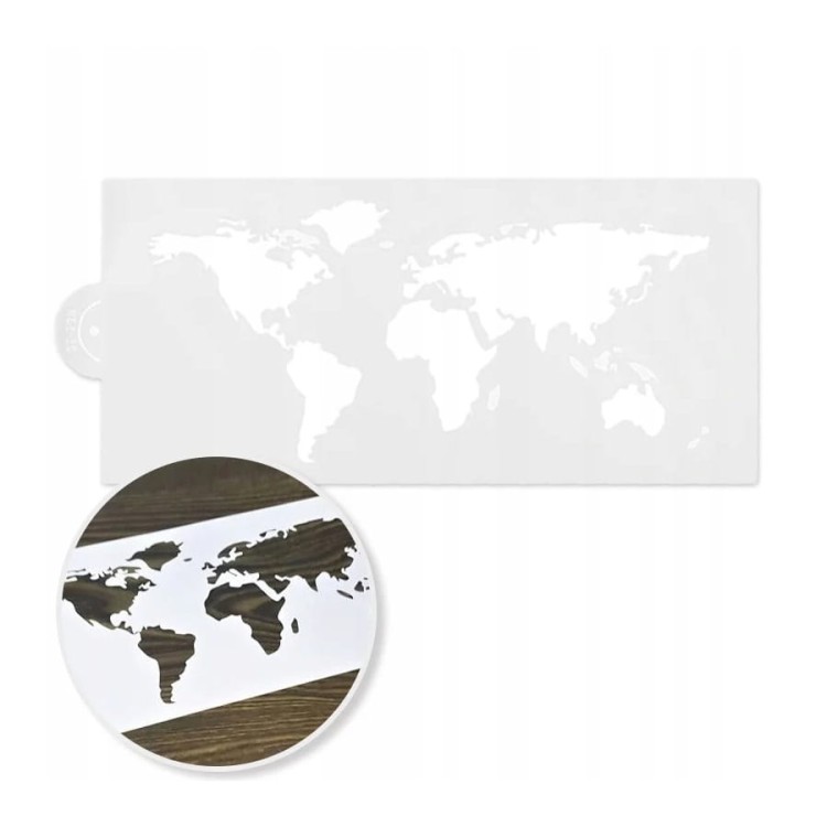 Szablon do dekoracji tortu mapa Świata