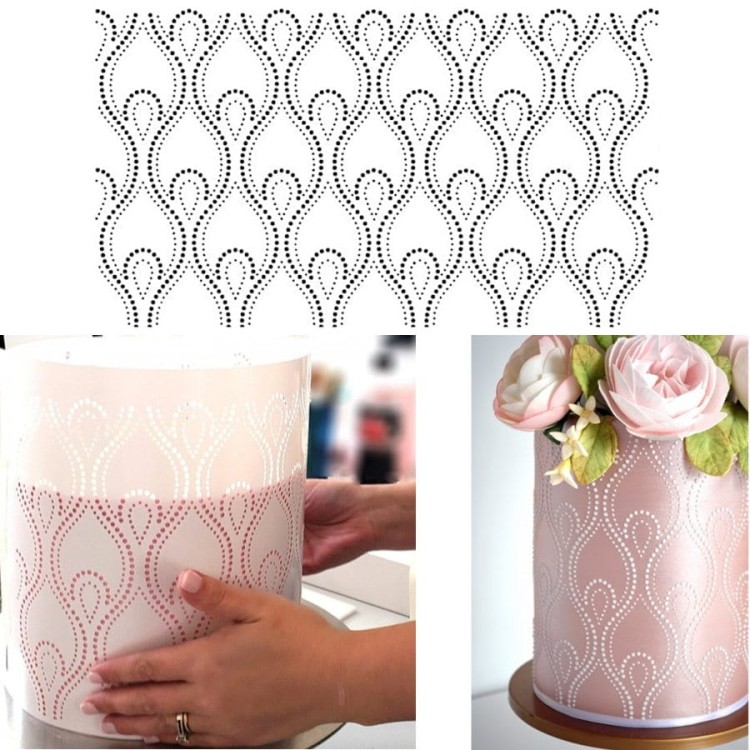 Szablon do dekorowania tortu elegancki wzór