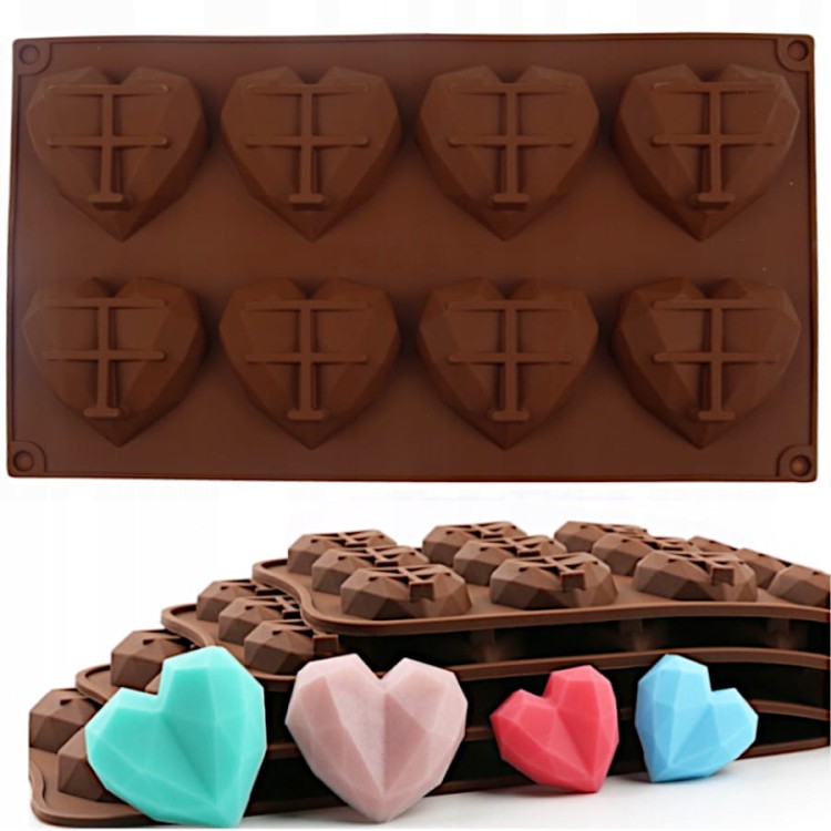 Foremka silikonowa diamentowe serca