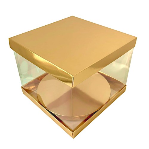 Duże opakowanie na tort złote