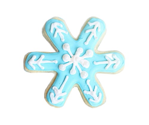 ciasteczko wykrojone foremką w kształcie śnieżynki