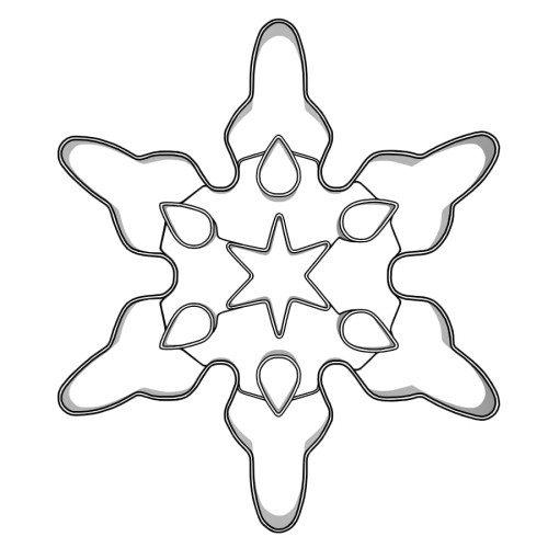 Foremka w kształcie ażurowej śnieżynki do dużych pierników i ciastek