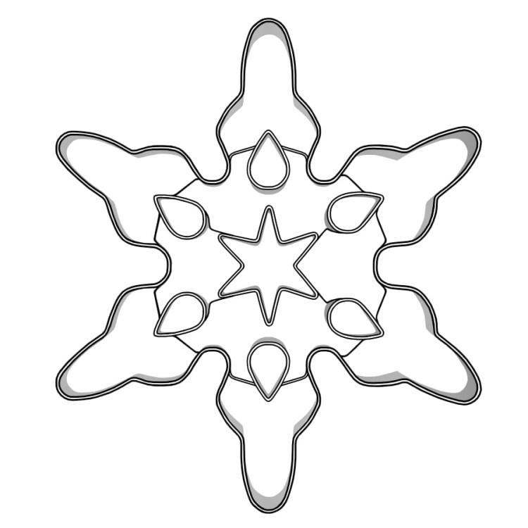 Foremka w kształcie ażurowej śnieżynki do dużych pierników i ciastek