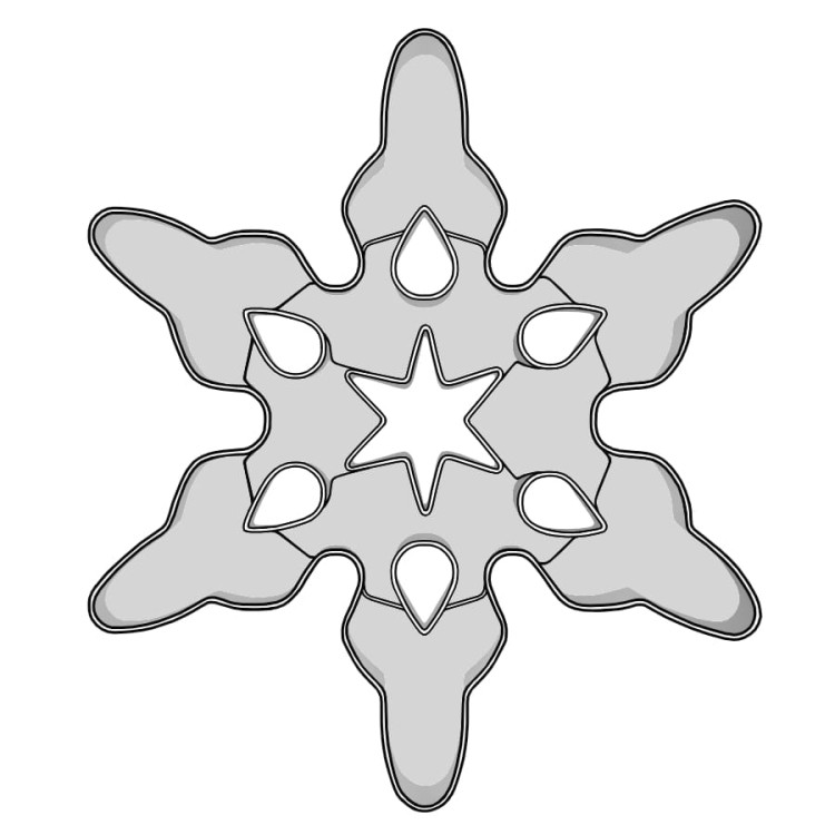 Wykrawacz do dużych pierników i ciastek w kształcie ażurowej gwiazdy świątecznej