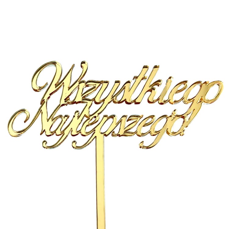 Złoty topper na tort urodzinowy