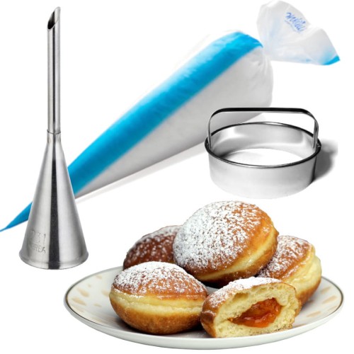 Duży zestaw do wykrawania i nadziewania pączków