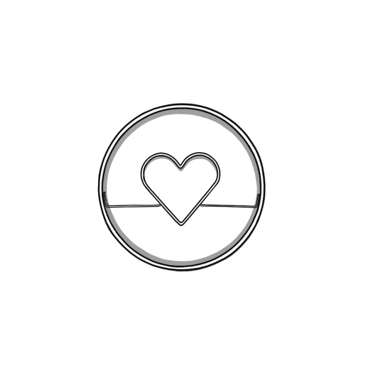 Foremka do ciastek kółko z sercem 3 cm