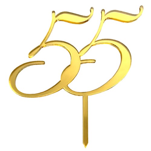 Topper liczba 55 złoty plexi