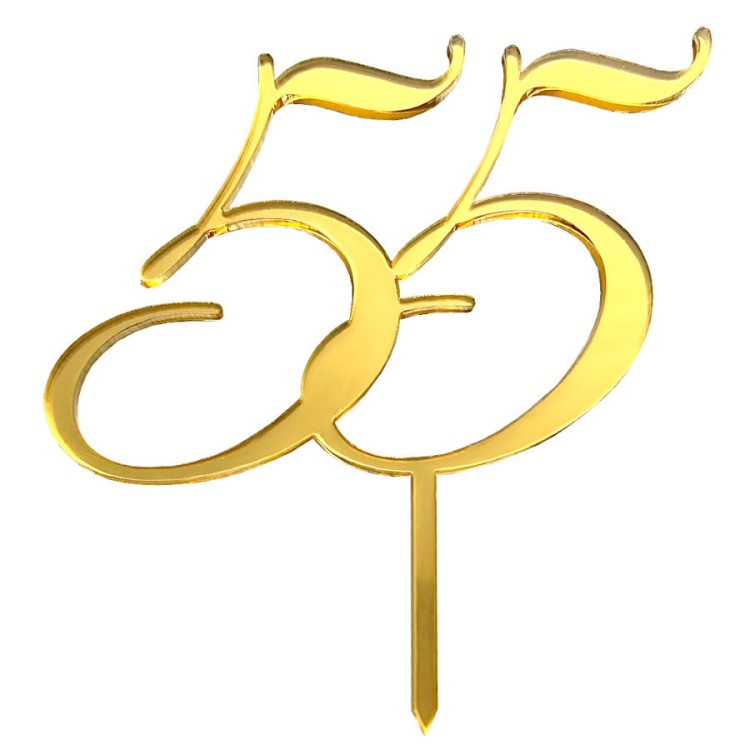 Topper liczba 55 złoty plexi