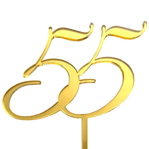 Topper na 55 urodziny złoty