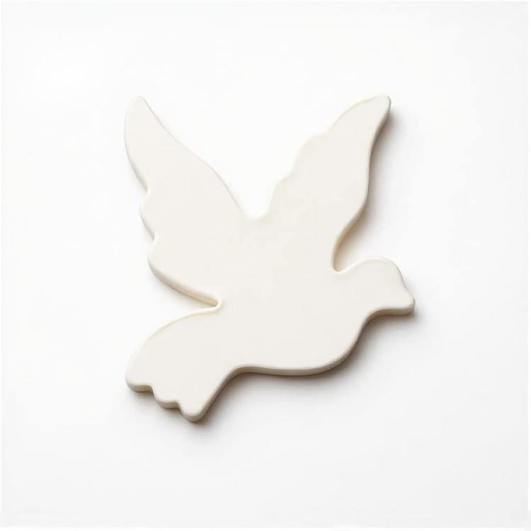 Biały gołąbek z masy cukrowej