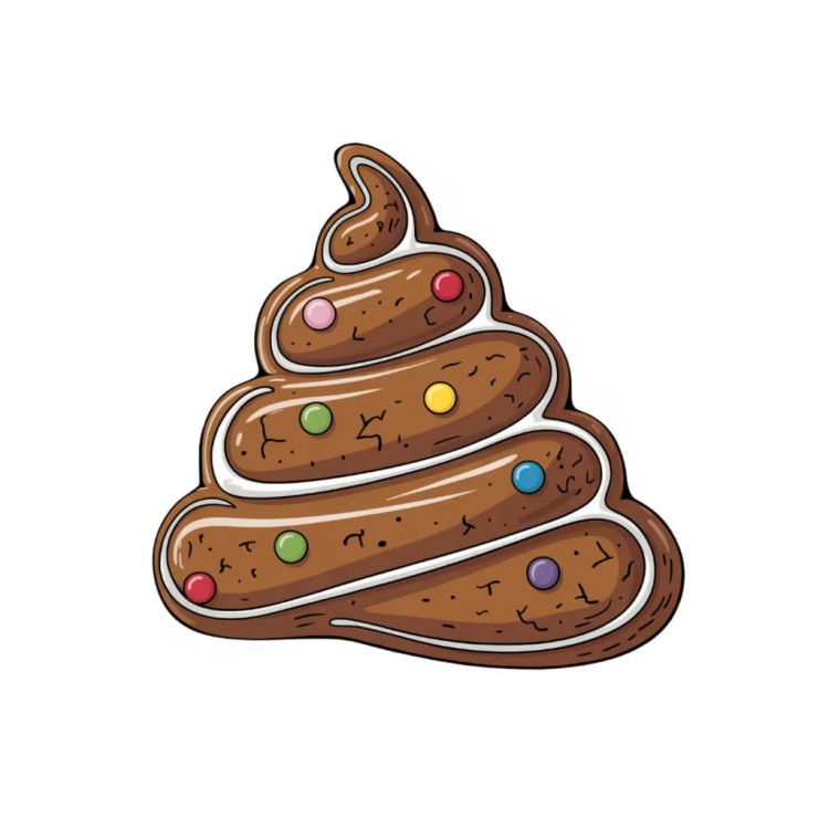 Ciastko kupka poop emotikon z dekoracją