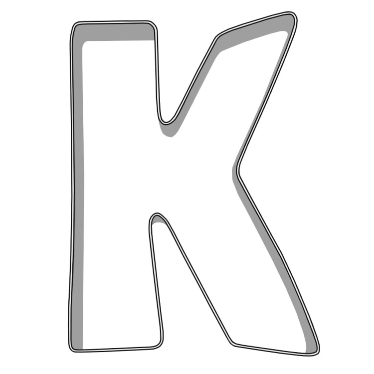 Wykrawacz w kształcie literki K do ciastek i pierników