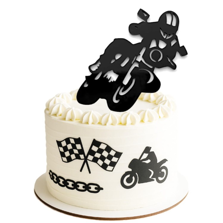 Topper na torcie w kształcie motocyklisty