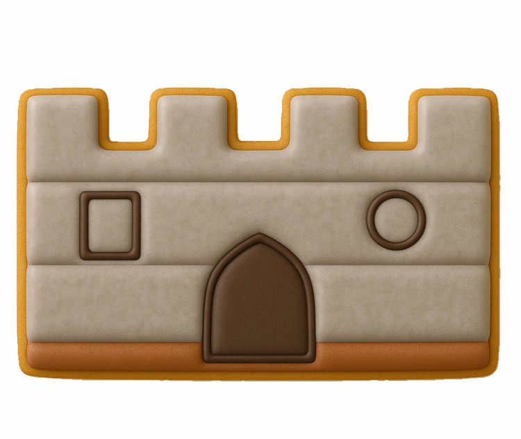 Ciasteczko wykonane foremką zamek 3D