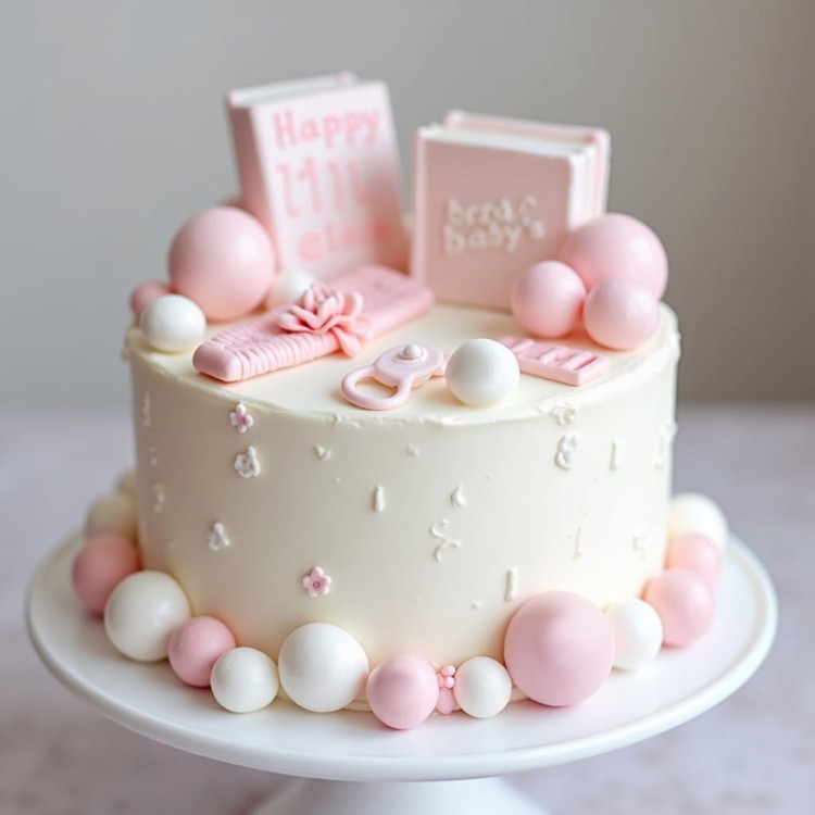 Tort na baby shower dla dziewczynki