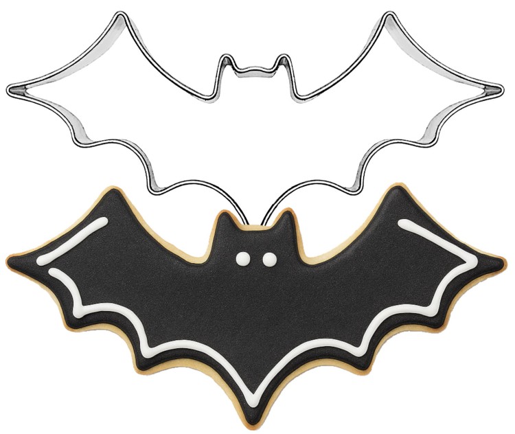 Foremka nietoperz i udekorowane ciastko Halloween