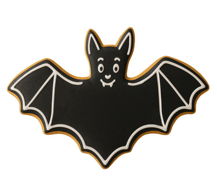 Ciasteczko wykrojone foremką nietoperz na Halloween