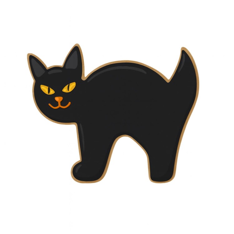 ciasteczko kot wykonane foremką na halloween