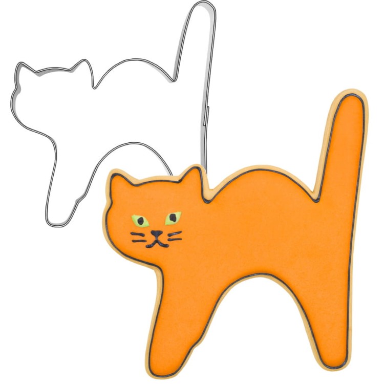 foremka kotek ciasteczko  z rudym lukrem na halloween