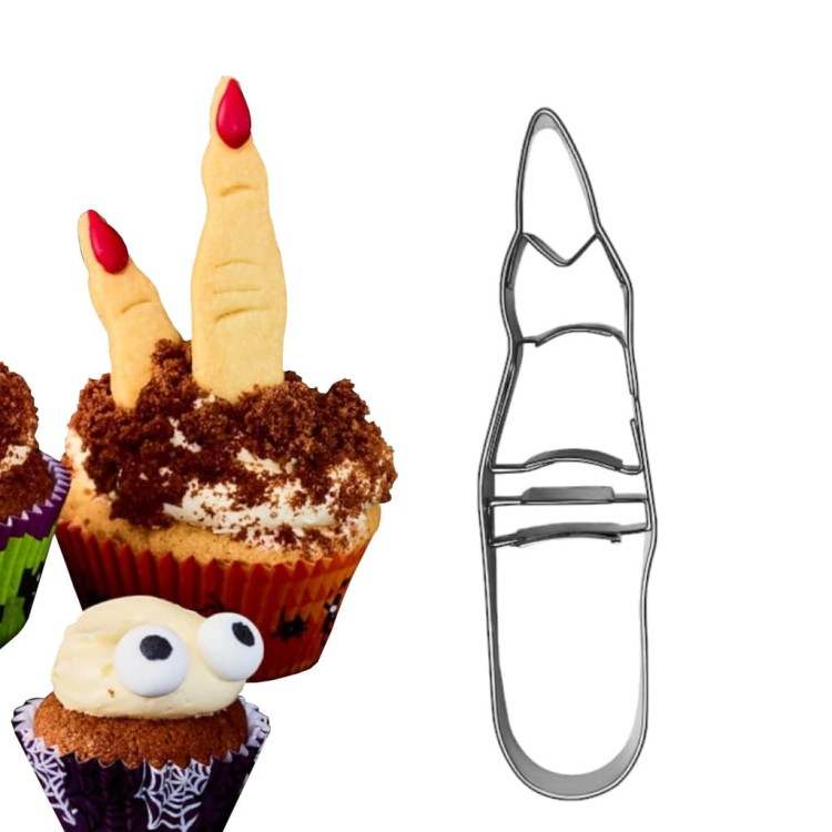 foremka palec wiedźmy i ciasteczko w muffince na halloween