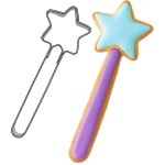 foremka i ciasteczko w kształcie różdżki