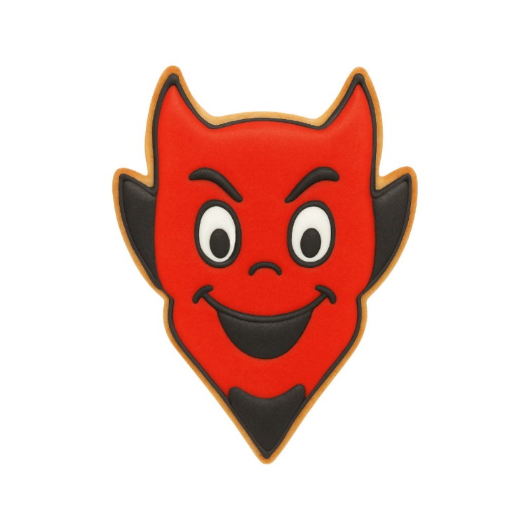 ciasteczko wykrojone foremką głowa diabła