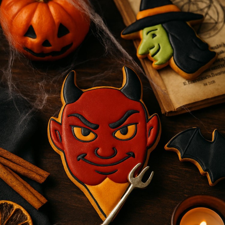ciastko diabeł xl zdjęcie lifestylowe tło Halloween