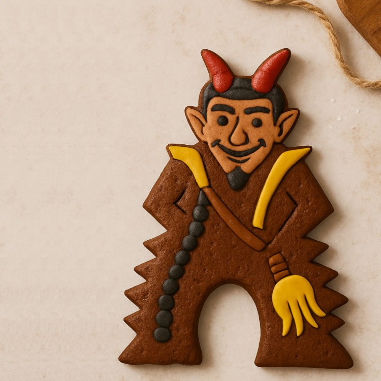ciasteczko diabełek wykrojony foremką na Halloween