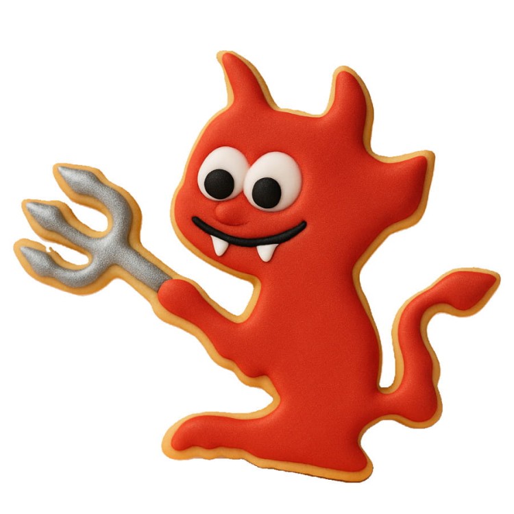 ciasteczko diabełek z foremki na Halloween