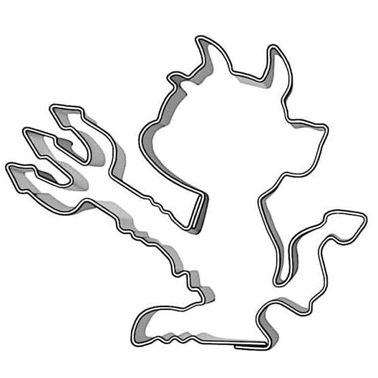 foremka w kształcie diabełka do wykrawania ciastek na Halloween