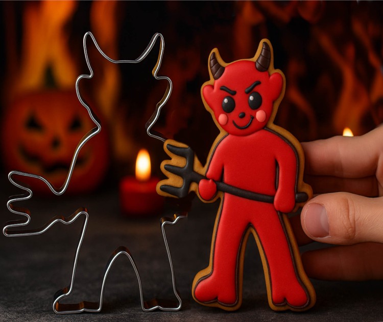foremka diabeł do wycinania ciastek na halloween i do świątecznej szopki
