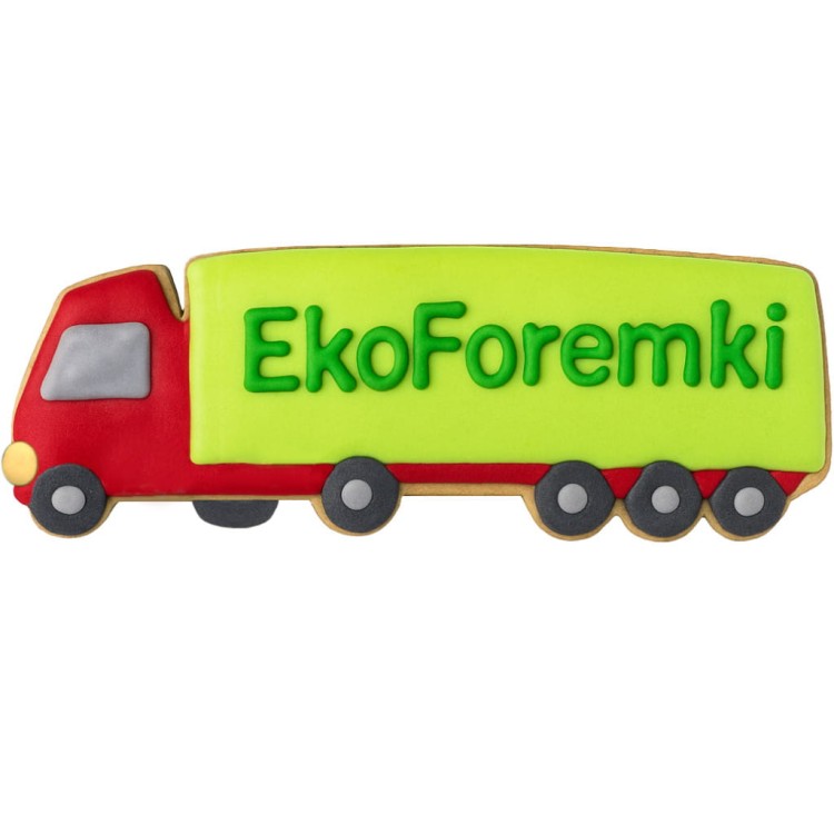 ciasteczko w kształcie ciężarówki TIR z foremki do pierników