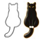 Metalowa foremka kotek i ciasteczko z czarnym lukrem