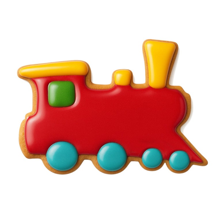 ciasteczko pociąg z foremki lokomotywa