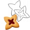 ciasteczko w kształcie kwiatuszka i wykrawacz do ciastek Linzer