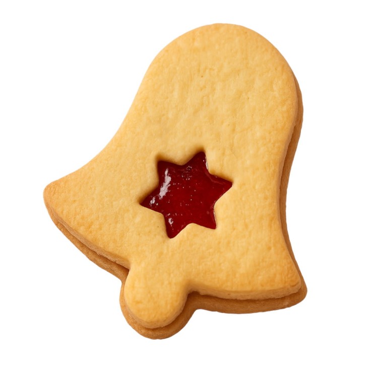 ciasteczko w kształcie dzwonka z wyciętą gwiazdką